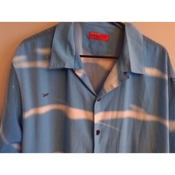 Vintage Reynolds Perry RP55 JNS Co Streetwear Polyester Button Up Shirt XXL Y2K - Picture 2 of 13